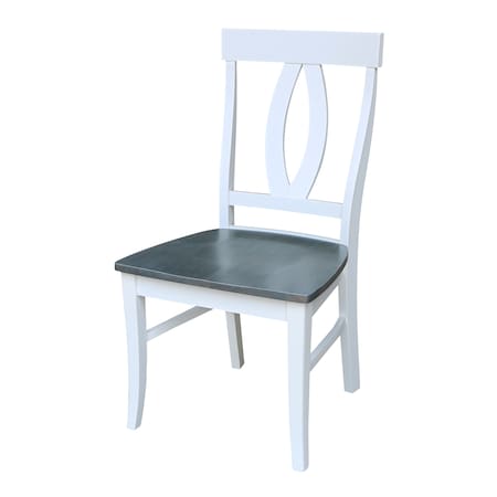 International Concepts Set of 2 Cosmo Verona Chairs, White/Heather gray C05-170P